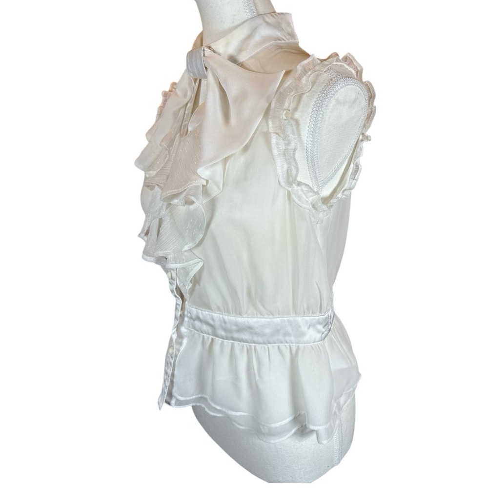 Plastic Island White Ruffled Blouse - Picture 2 of 6
